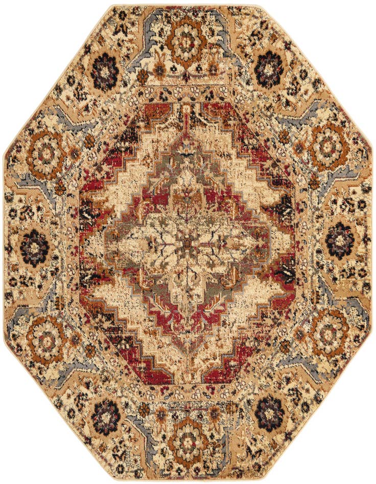 Detail image of 5' 3 x 5' 3 Saturn Octagon Rug