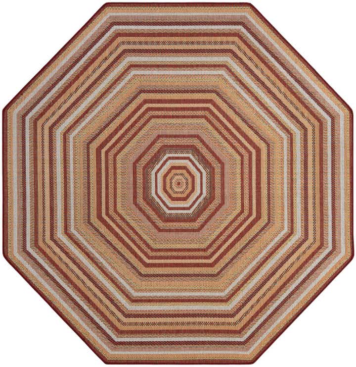 7' 10 x 7' 10 Easy-Clean Baja Indoor / Outdoor Octagon Rug