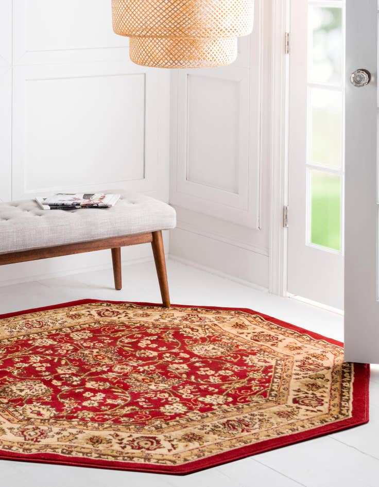 Detail image of 5' 3 x 5' 3 Kashan Design Octagon Rug