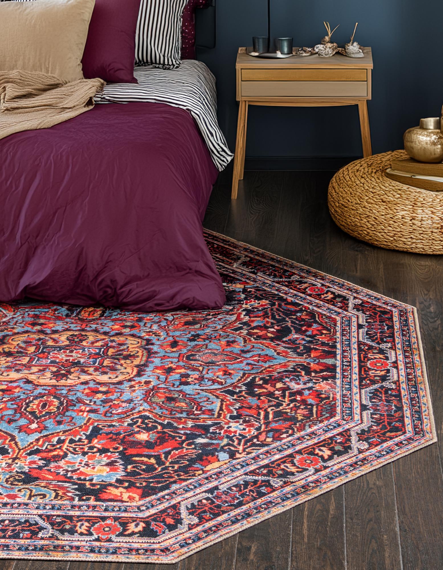 5' x 5' Washable Timeless Octagon Rug