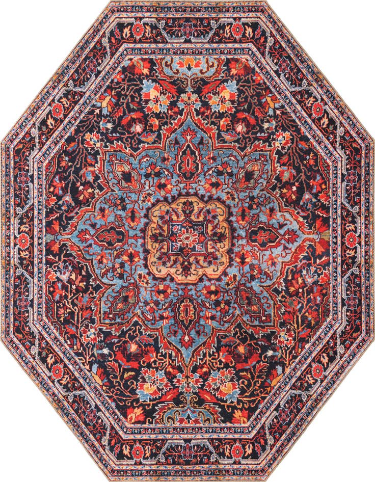Detail image of 7' 6 x 7' 6 Washable Timeless Octagon Rug