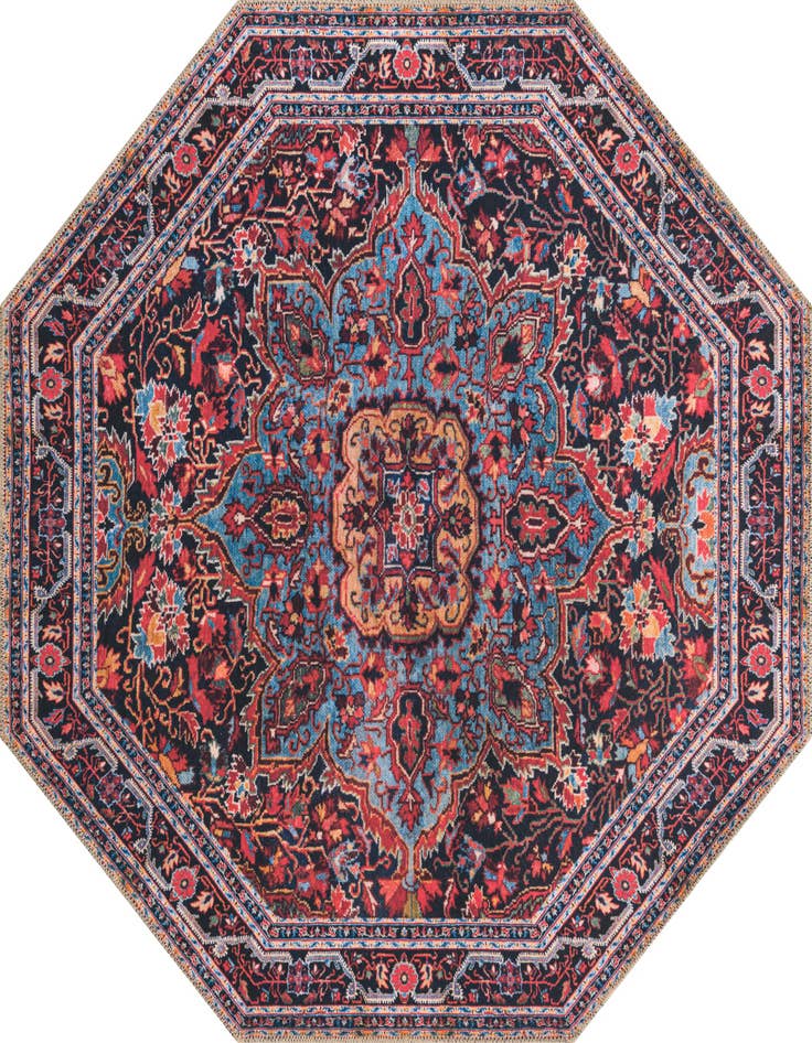 Detail image of 5' x 5' Washable Timeless Octagon Rug