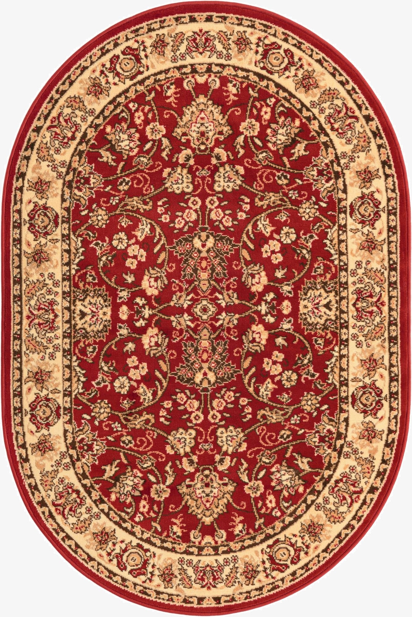 4' x 6' Kashan Design Oval Rug