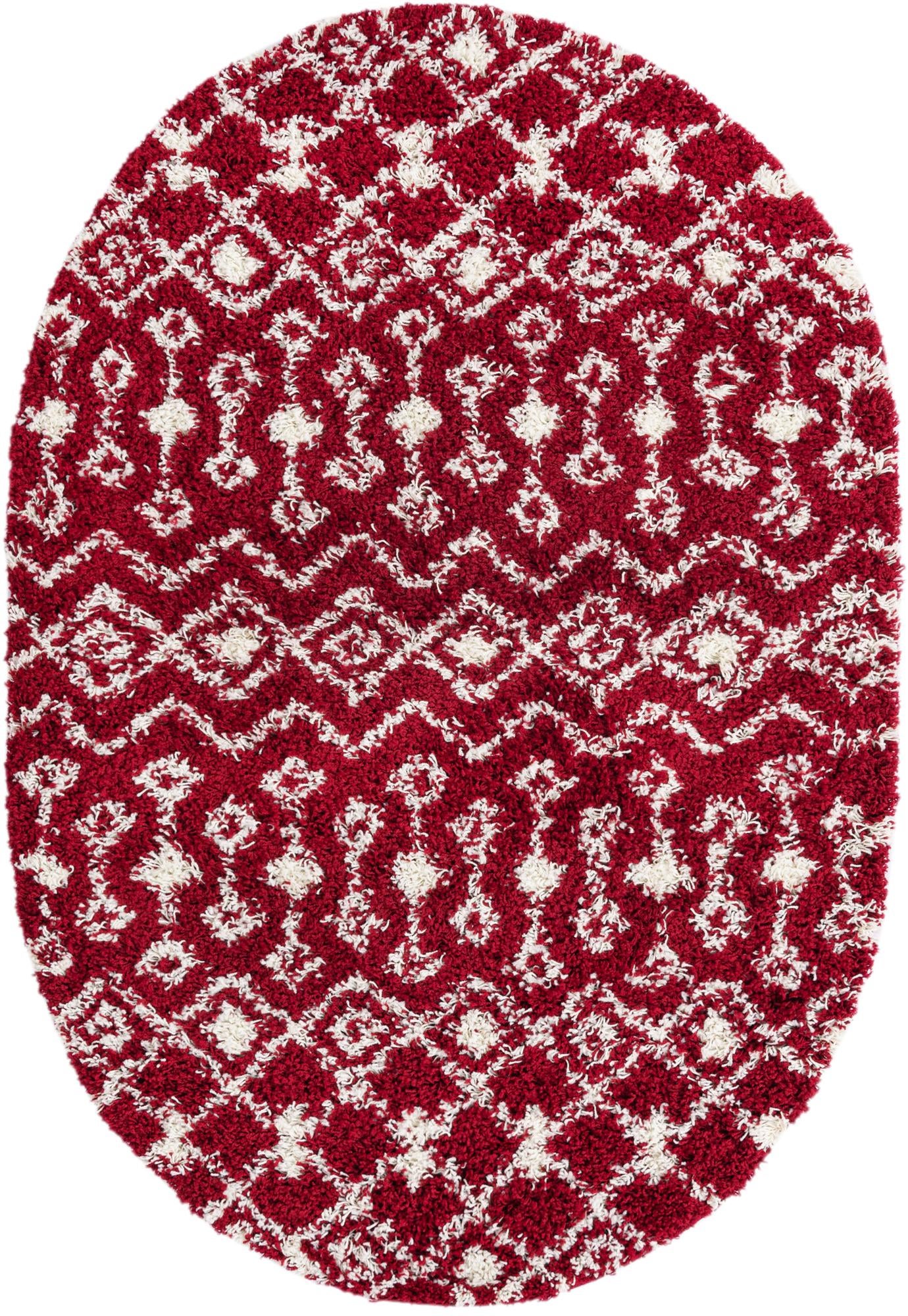 4' x 6' Moroccan Trellis Shag Oval Rug