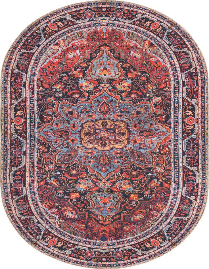 Detail image of 5' x 8' Washable Timeless Oval Rug