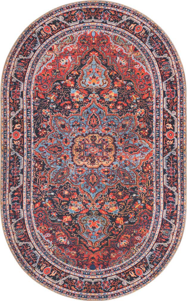 5' x 8' Washable Timeless Oval Rug