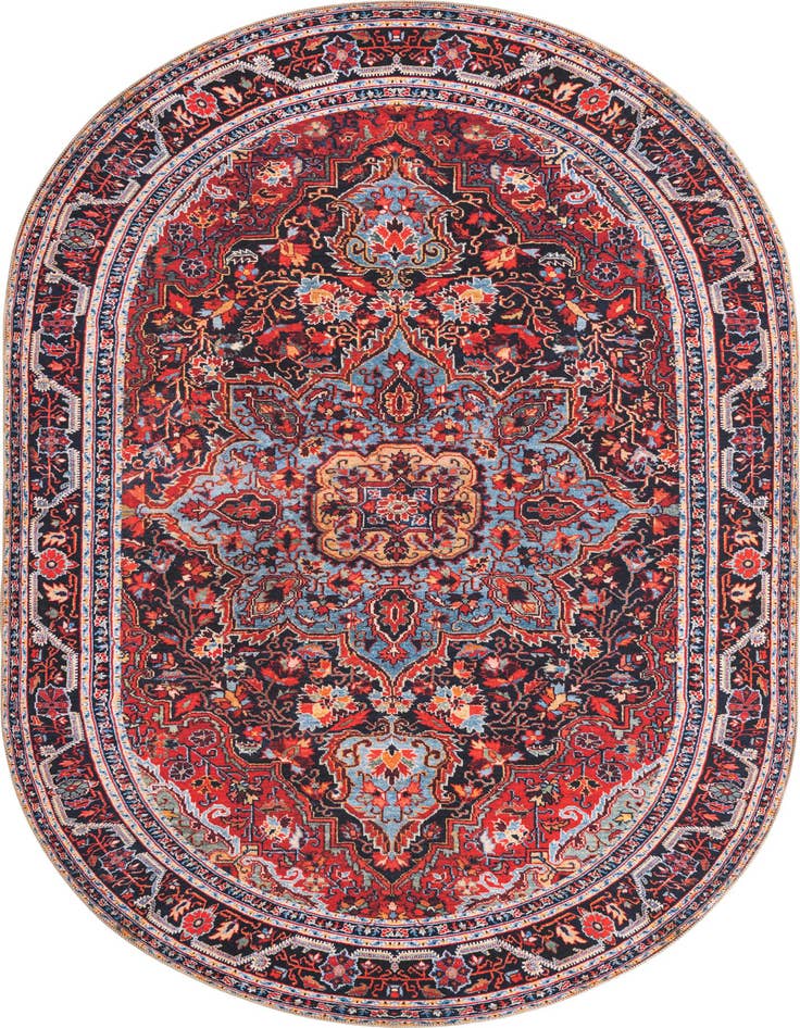 Detail image of 7' 6 x 10' 6 Washable Timeless Oval Rug