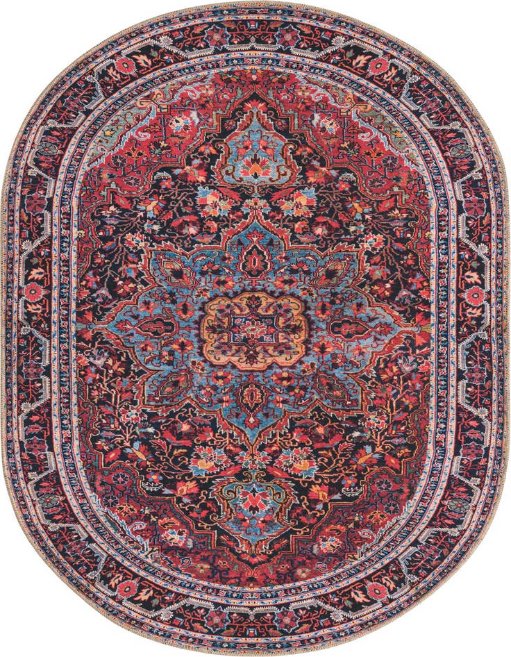 Detail image of 4' x 6' Washable Timeless Oval Rug