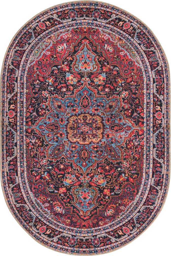 4' x 6' Washable Timeless Oval Rug