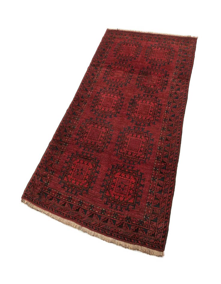 Detail image of 3' 10 x 6' 5 Hand Knotted Afghan Akhche Oriental Wool Rug