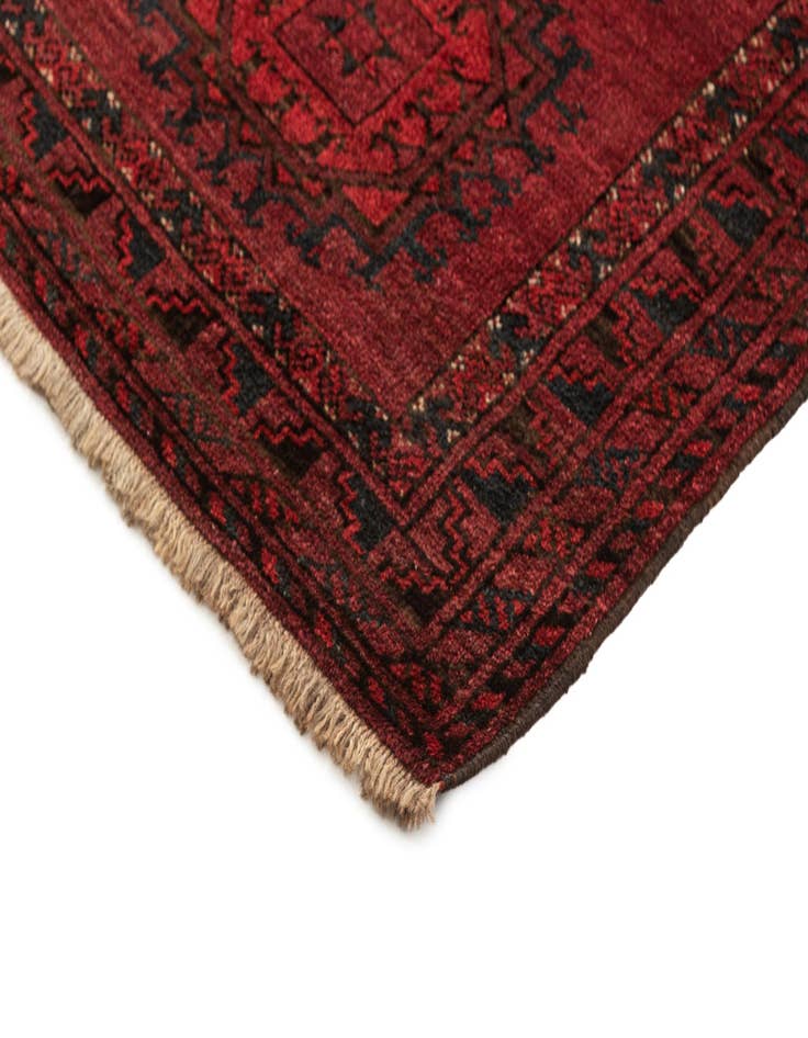 Detail image of 3' 10 x 6' 5  Hand Knotted Afghan Akhche Oriental Wool Rug