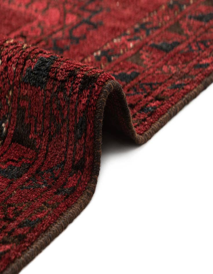 Detail image of 3' 10 x 6' 5  Hand Knotted Afghan Akhche Oriental Wool Rug