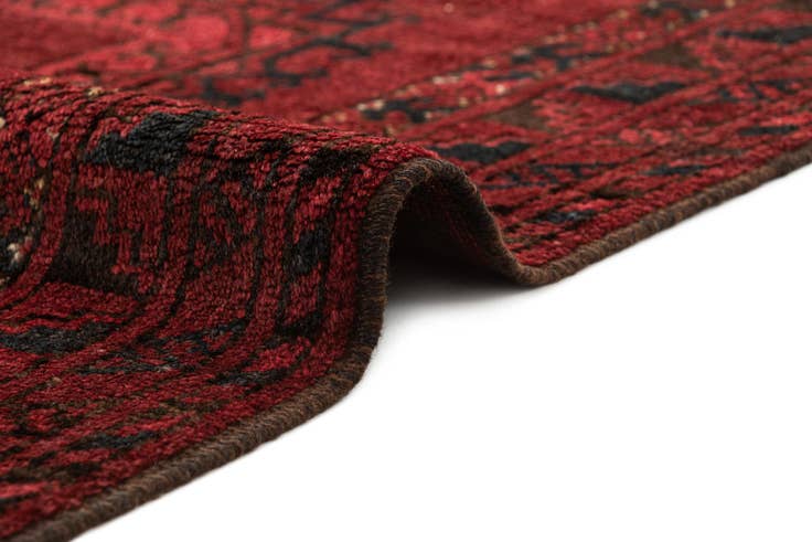 Detail image of 3' 10 x 6' 5 Hand Knotted Afghan Akhche Oriental Wool Rug