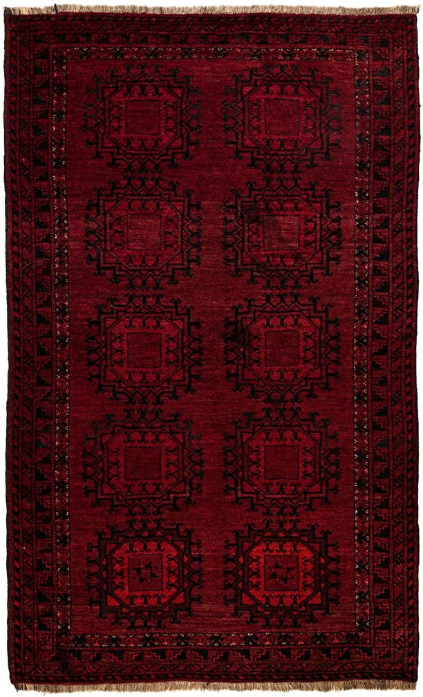 3' 10 x 6' 5 Hand Knotted Afghan Akhche Oriental Wool Rug