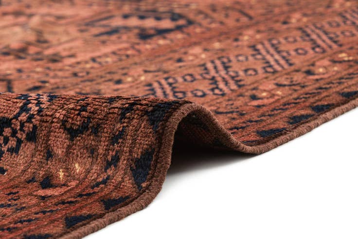 Detail image of 5' 6 x 7' 7 Hand Knotted Afghan Akhche Oriental Wool Rug