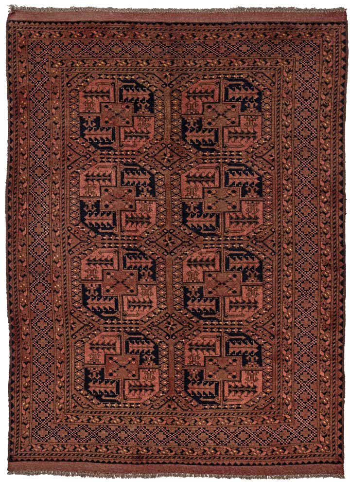 5' 6 x 7' 7 Hand Knotted Afghan Akhche Oriental Wool Rug