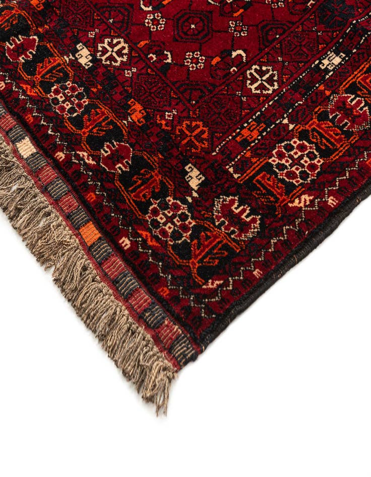 Detail image of 3' 5 x 6' 5  Hand Knotted Afghan Akhche Oriental Wool Rug
