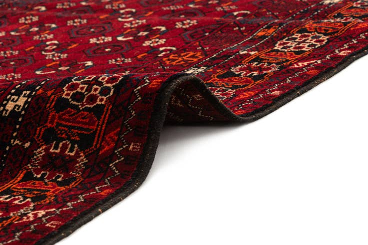 Detail image of 3' 5 x 6' 5 Hand Knotted Afghan Akhche Oriental Wool Rug