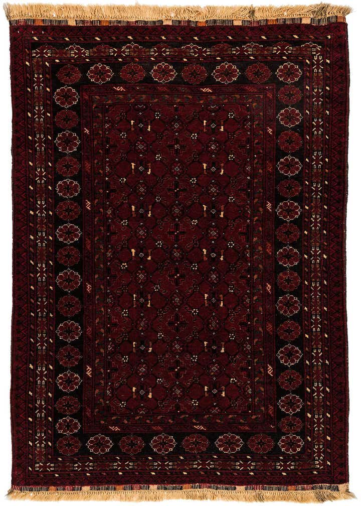 3' 6 x 6' 4 Hand Knotted Afghan Akhche Wool Rug