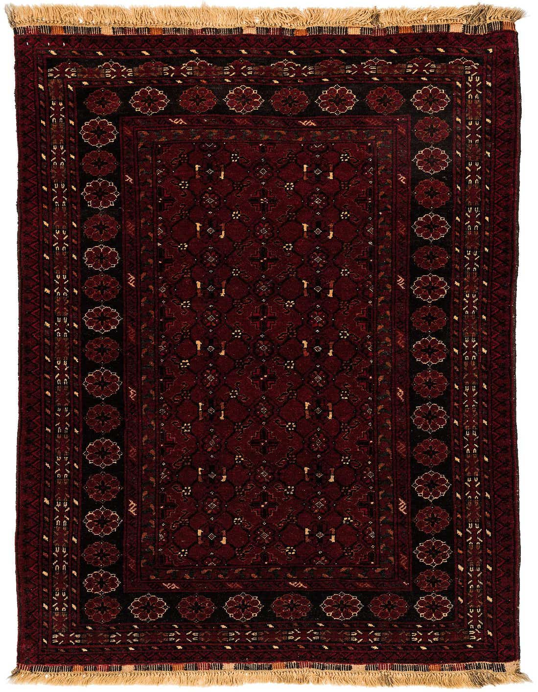 3' 6 x 6' 4 Hand Knotted Afghan Akhche Wool Rug