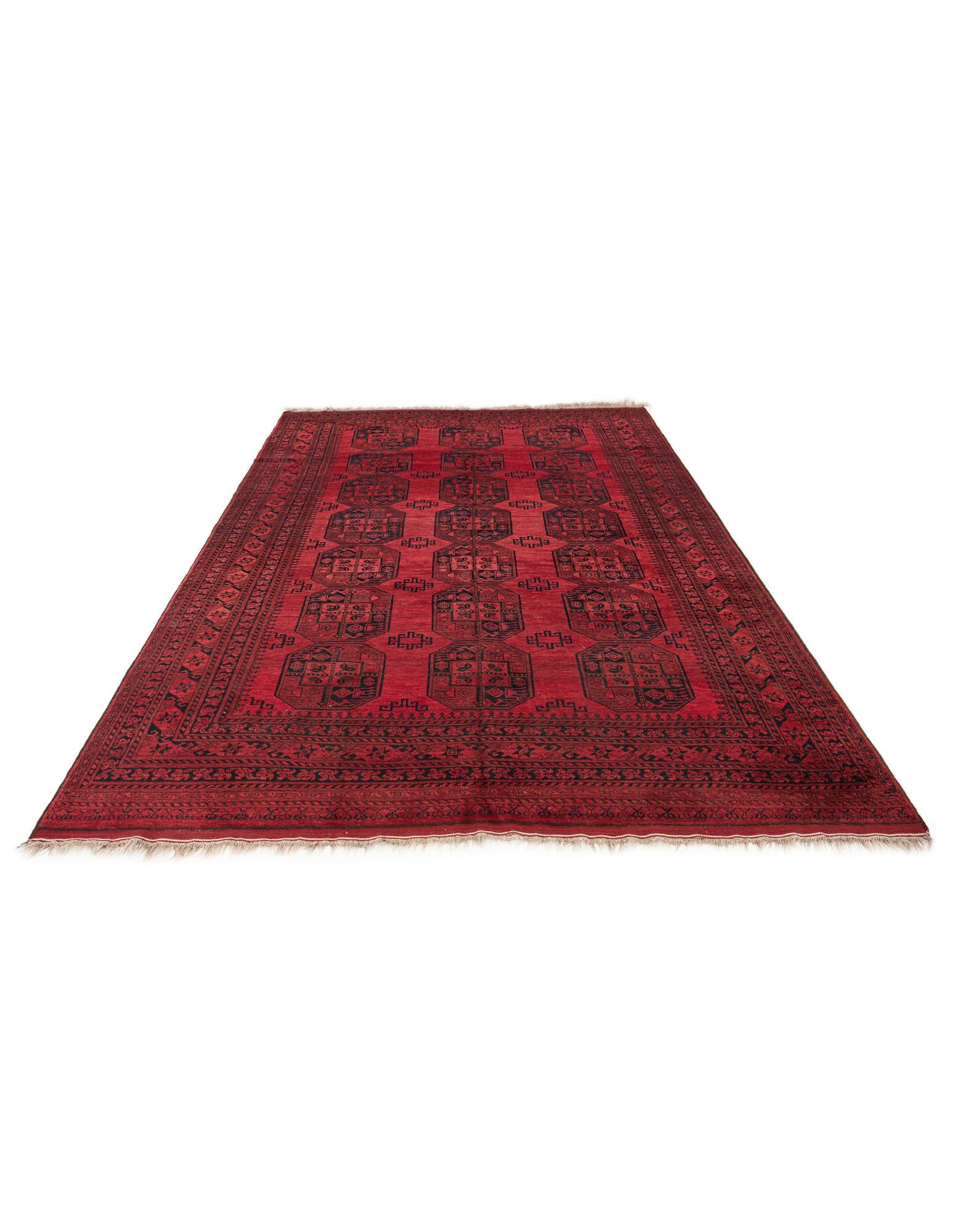 8' 2 x 10' 10 Hand Knotted Afghan Akhche Oriental Wool Rug