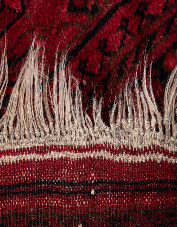 Detail image of 8' 2 x 10' 10 Hand Knotted Afghan Akhche Oriental Wool Rug