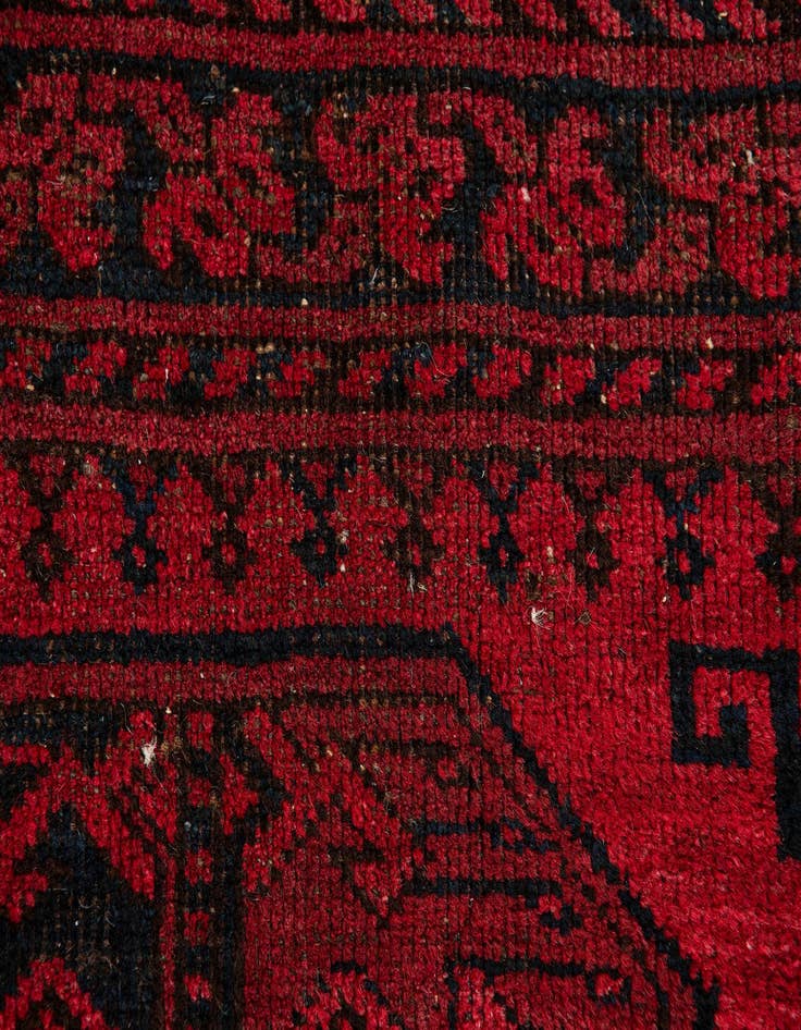 Detail image of 8' 2 x 10' 10 Hand Knotted Afghan Akhche Oriental Wool Rug
