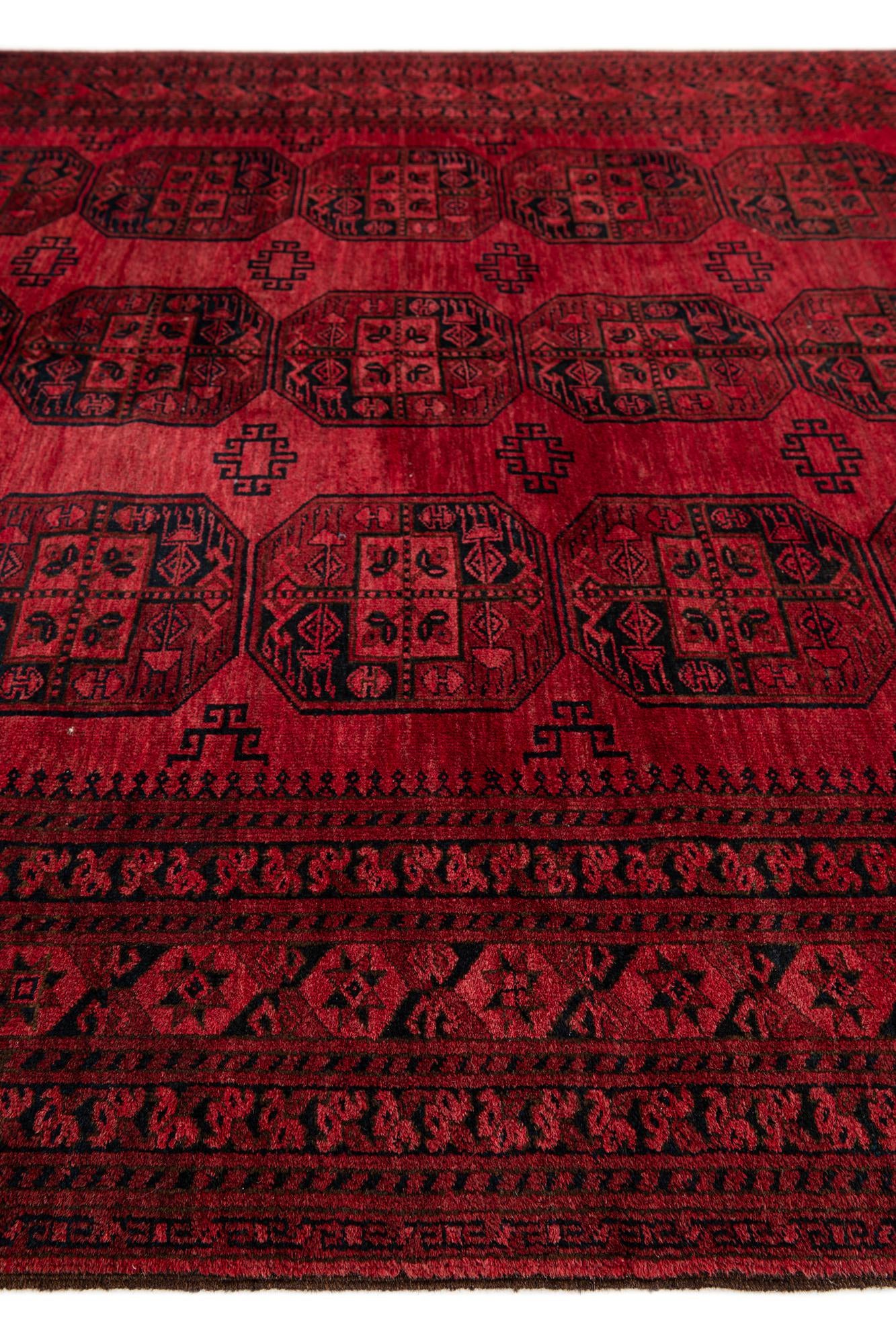8' 2 x 10' 10 Hand Knotted Afghan Akhche Oriental Wool Rug