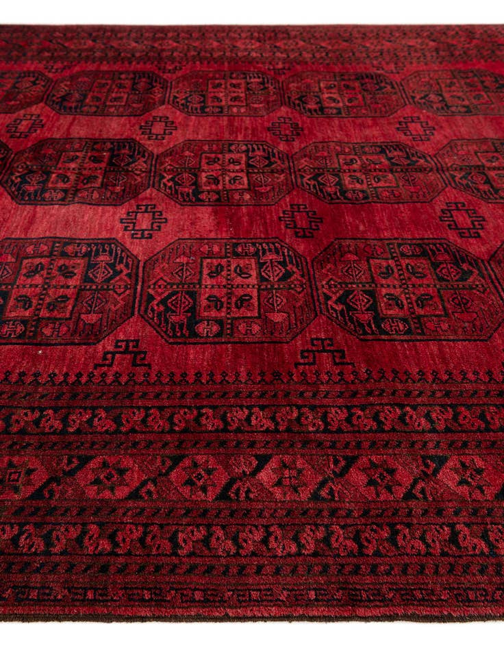 Detail image of 8' 2 x 10' 10 Hand Knotted Afghan Akhche Oriental Wool Rug