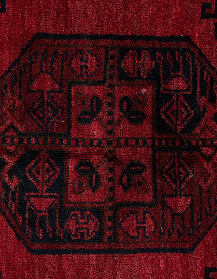 Detail image of 8' 2 x 10' 10 Hand Knotted Afghan Akhche Oriental Wool Rug