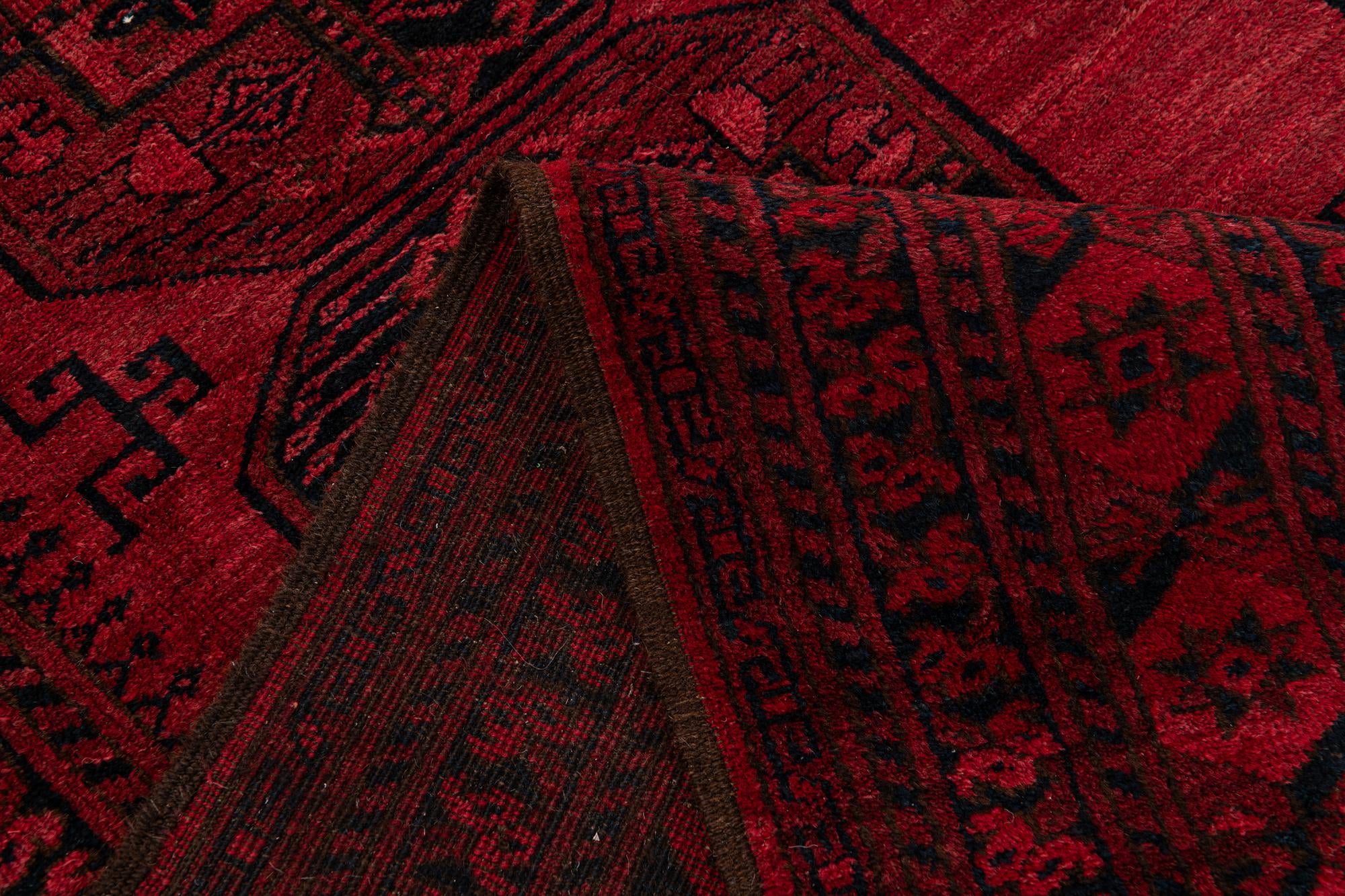 8' 2 x 10' 10 Hand Knotted Afghan Akhche Oriental Wool Rug