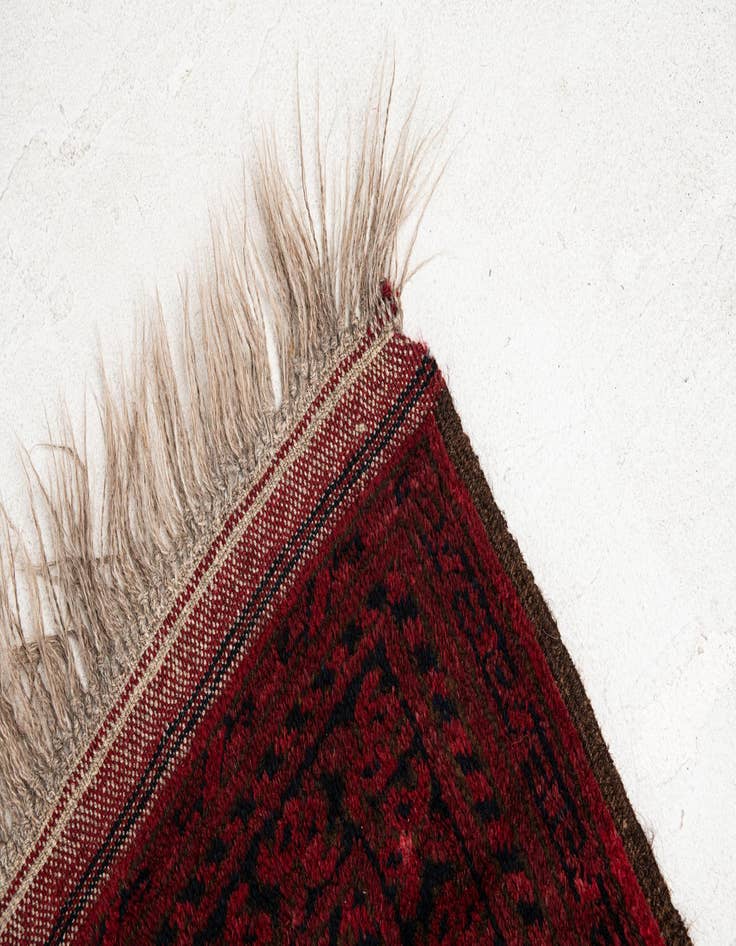 Detail image of 8' 2 x 10' 10 Hand Knotted Afghan Akhche Oriental Wool Rug