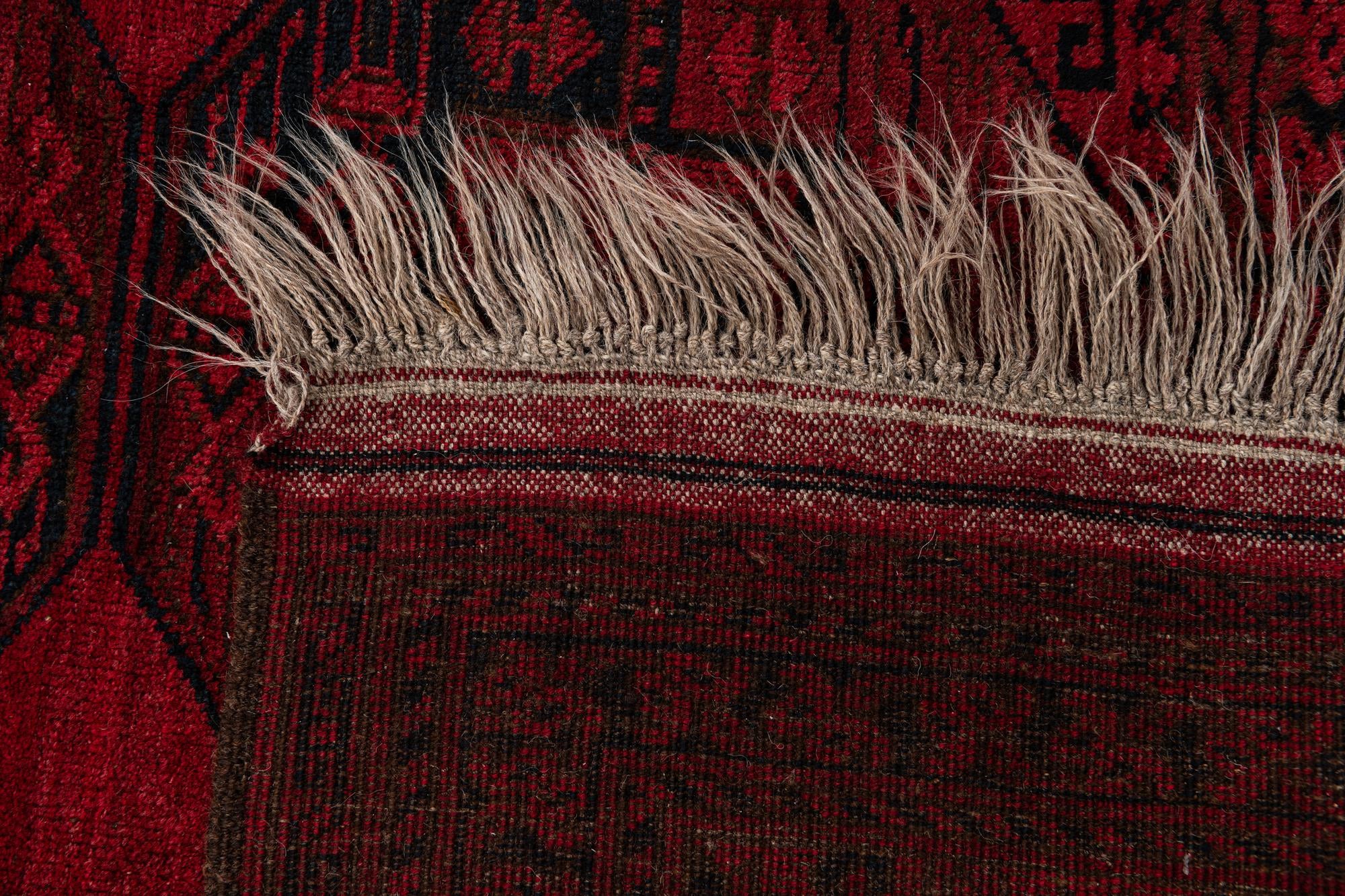 8' 2 x 10' 10 Hand Knotted Afghan Akhche Oriental Wool Rug