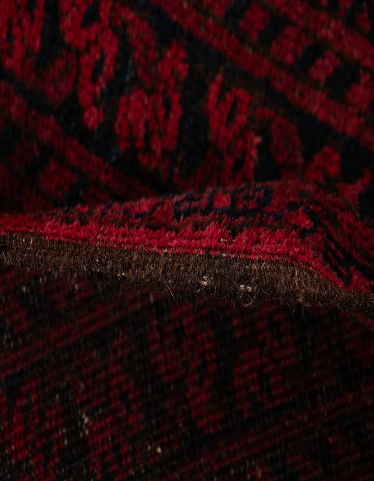 Detail image of 8' 2 x 10' 10 Hand Knotted Afghan Akhche Oriental Wool Rug