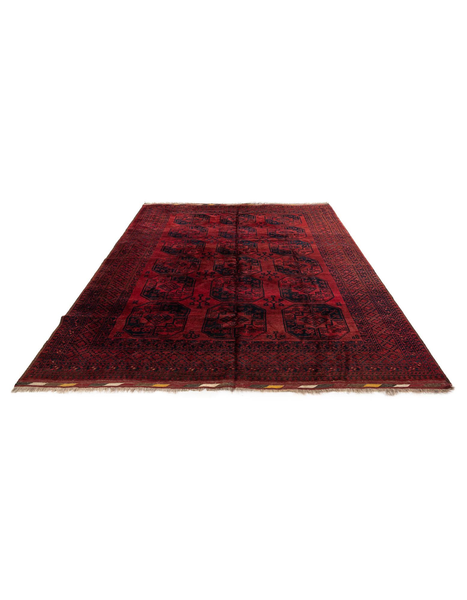8' x 10' Hand Knotted Afghan Akhche Oriental Wool Rug