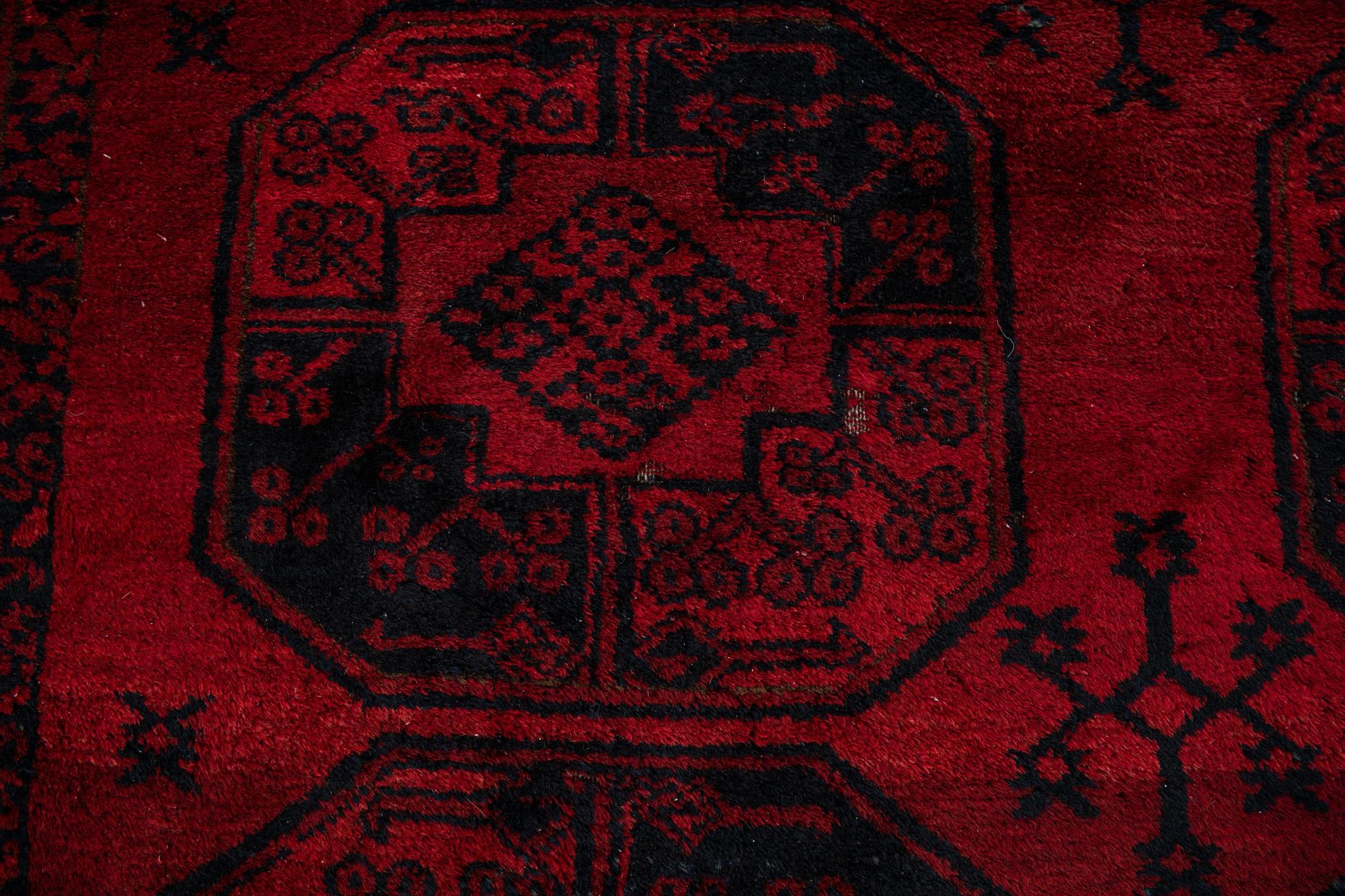 8' x 10' Hand Knotted Afghan Akhche Oriental Wool Rug