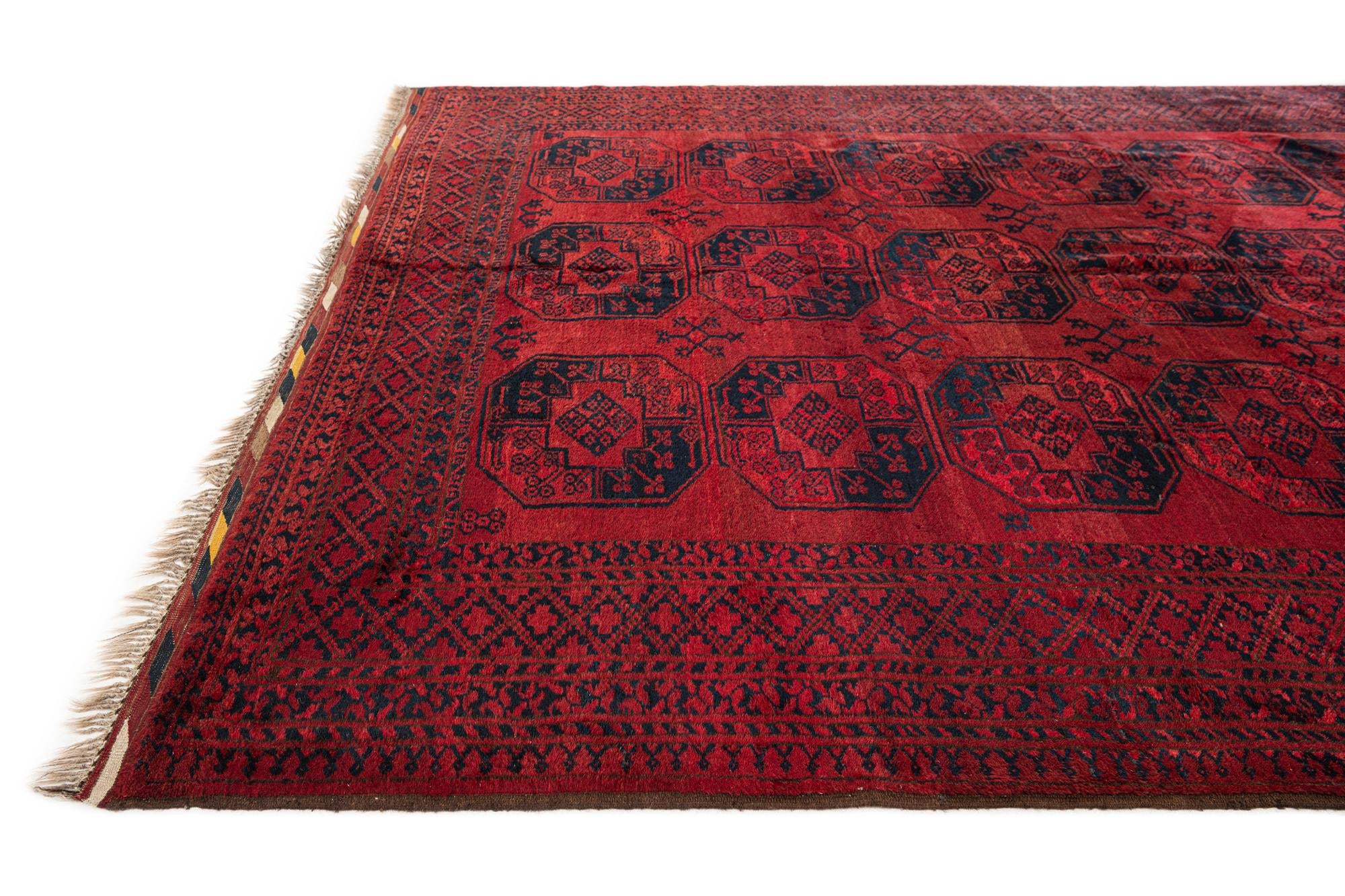 8' x 10' Hand Knotted Afghan Akhche Oriental Wool Rug