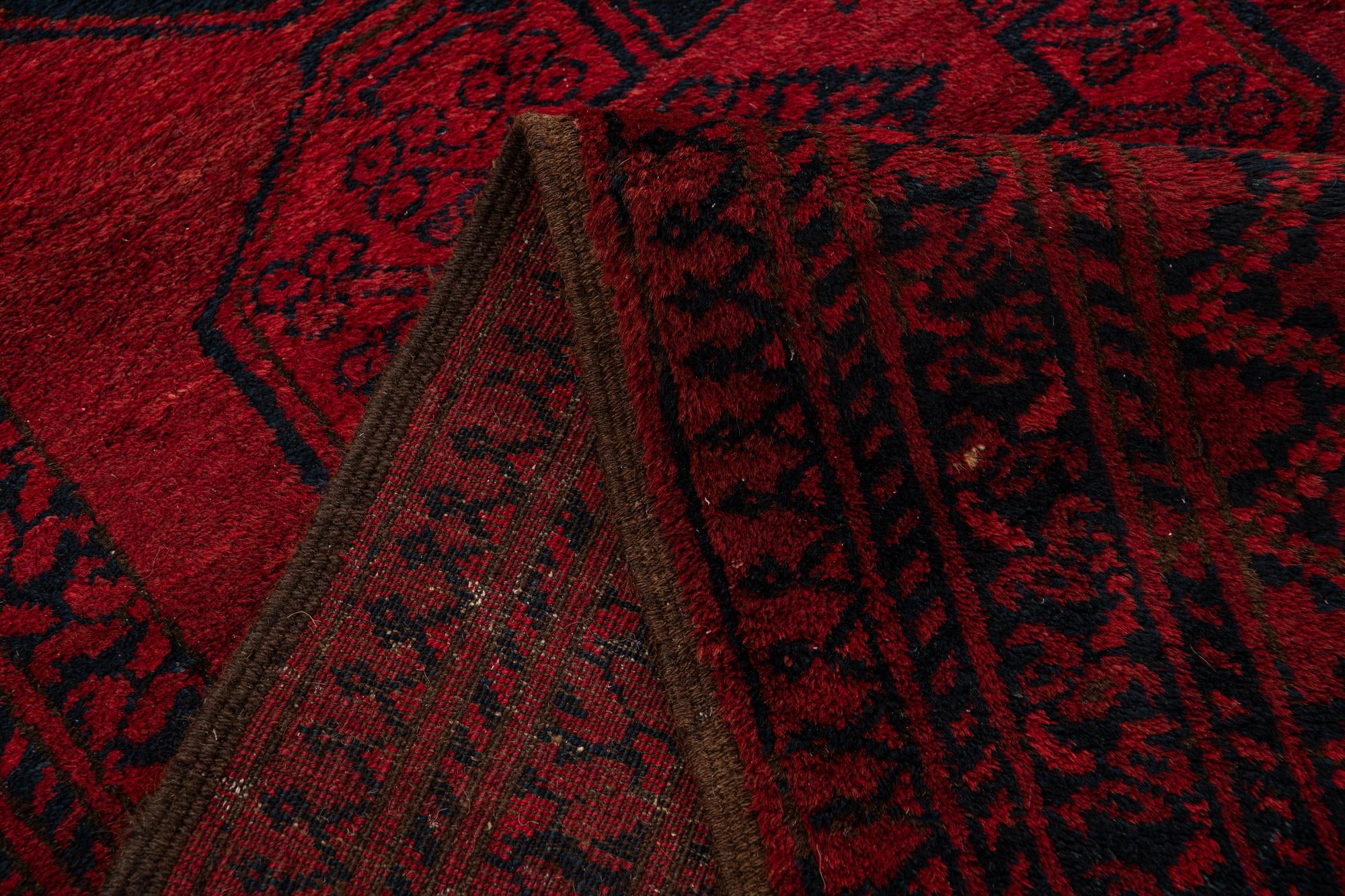 8' x 10' Hand Knotted Afghan Akhche Oriental Wool Rug