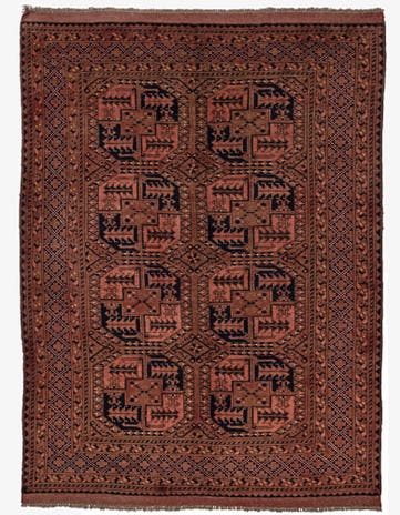 5' 6 x 7' 7 Hand Knotted Afghan Akhche Oriental Wool Rug