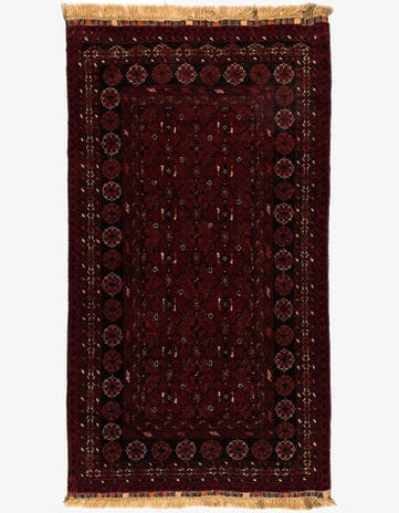 3' 6 x 6' 4 Hand Knotted Afghan Akhche Wool Rug