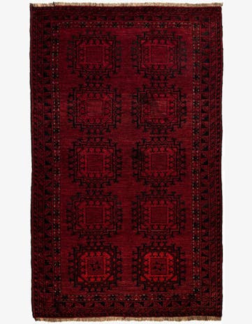 3' 10 x 6' 5 Hand Knotted Afghan Akhche Oriental Wool Rug