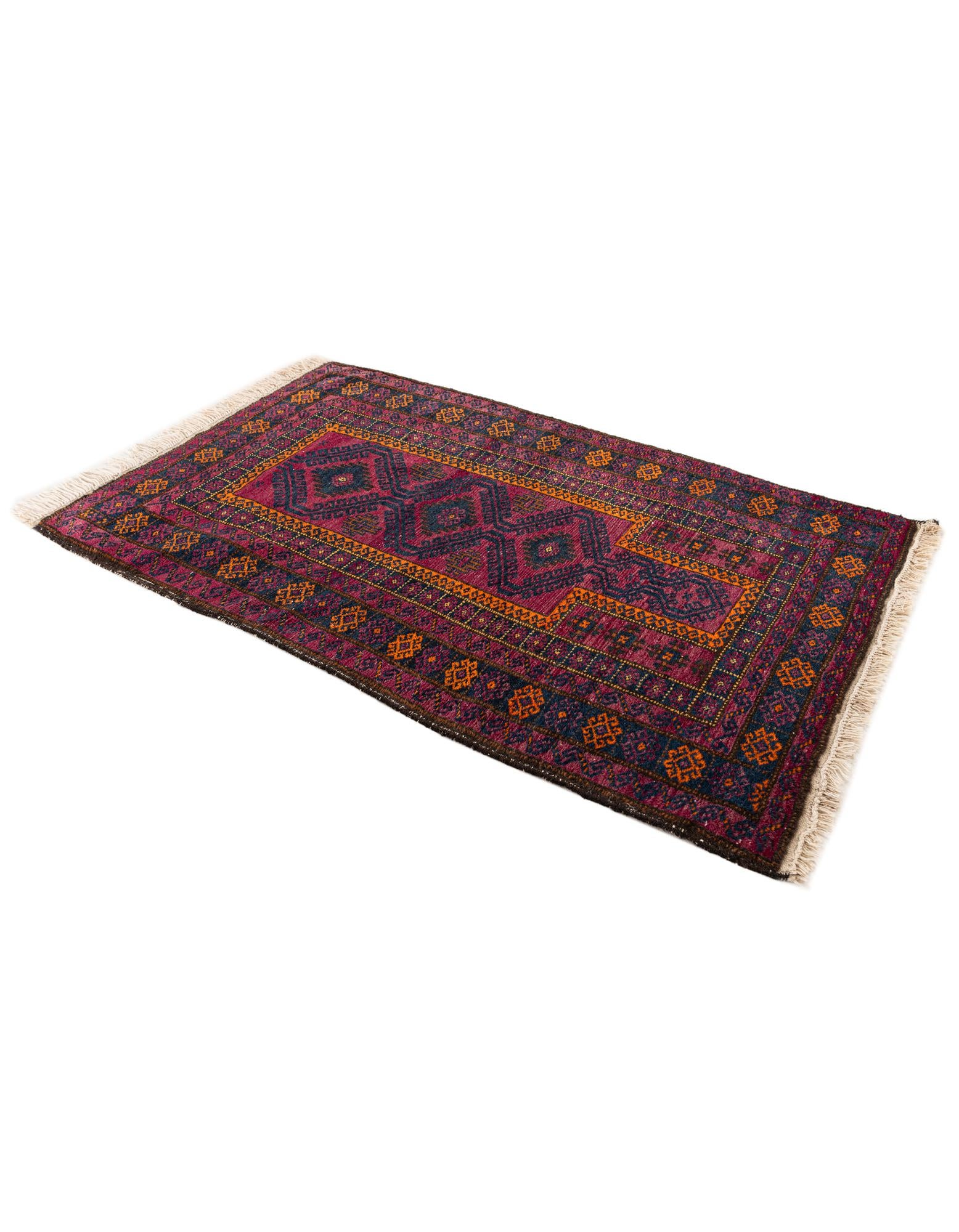 2' 9 x 4' 4 Hand Knotted Afghan Ersari Wool Rug