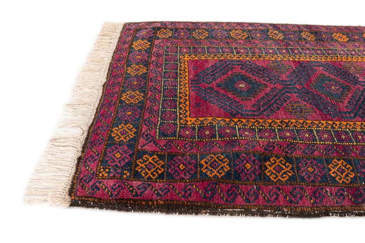 2' 9 x 4' 4 Hand Knotted Afghan Ersari Wool Rug