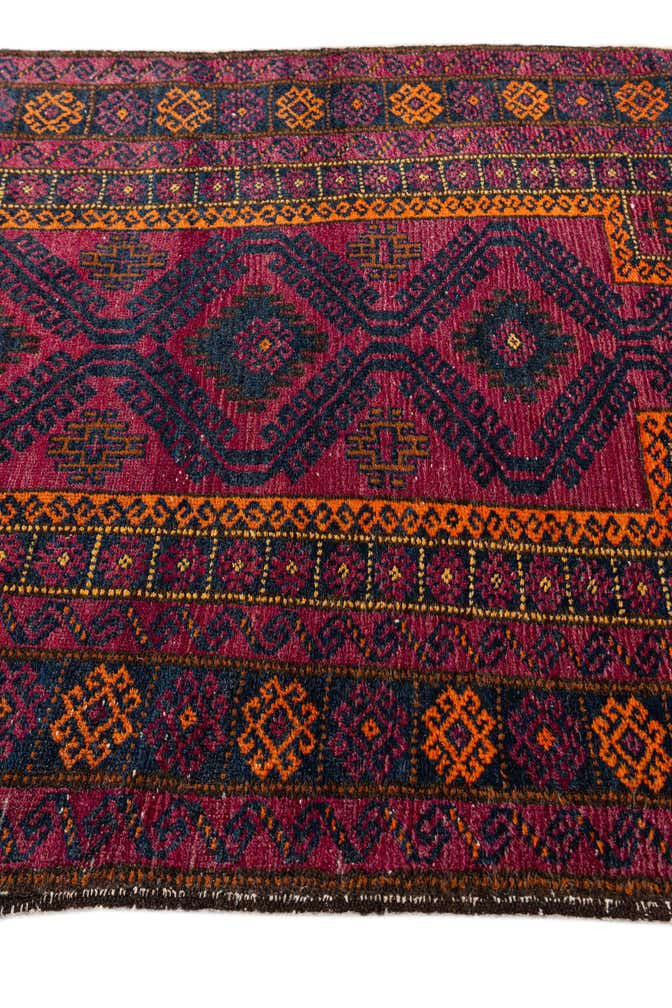2' 9 x 4' 4 Hand Knotted Afghan Ersari Wool Rug
