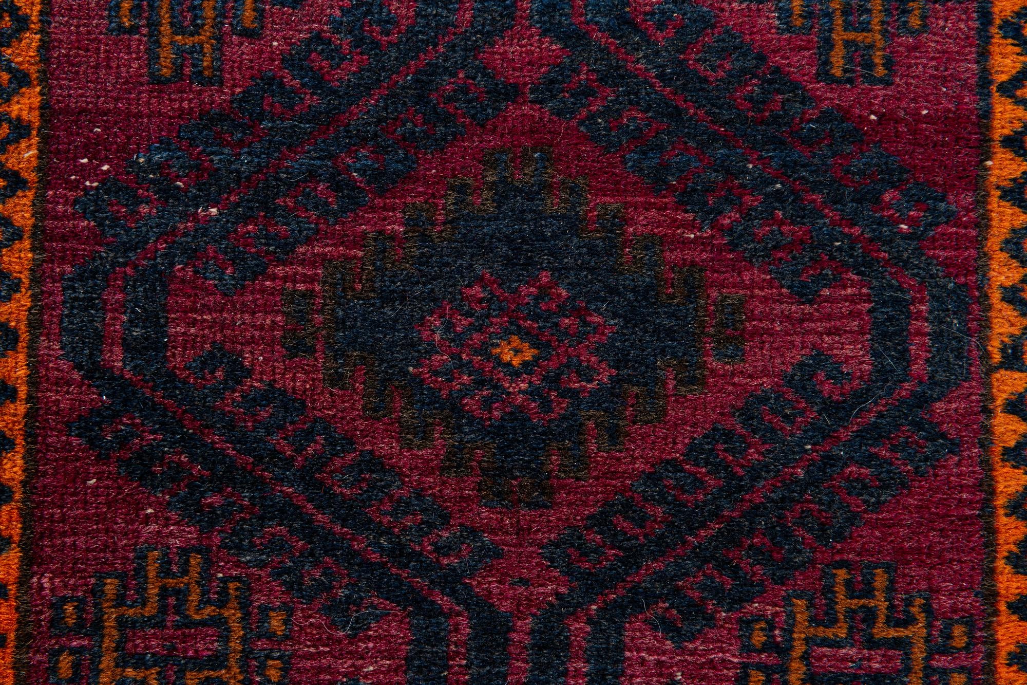 2' 9 x 4' 4 Hand Knotted Afghan Ersari Wool Rug
