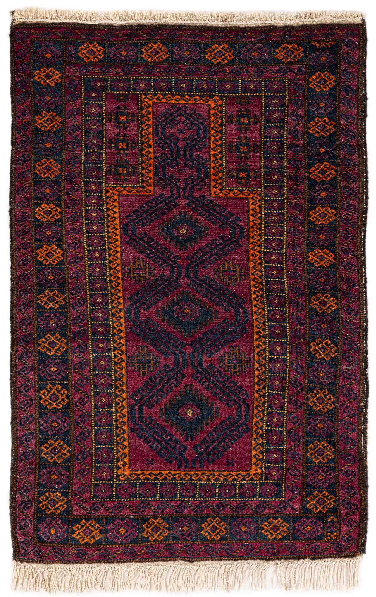 2' 9 x 4' 4 Hand Knotted Afghan Ersari Wool Rug
