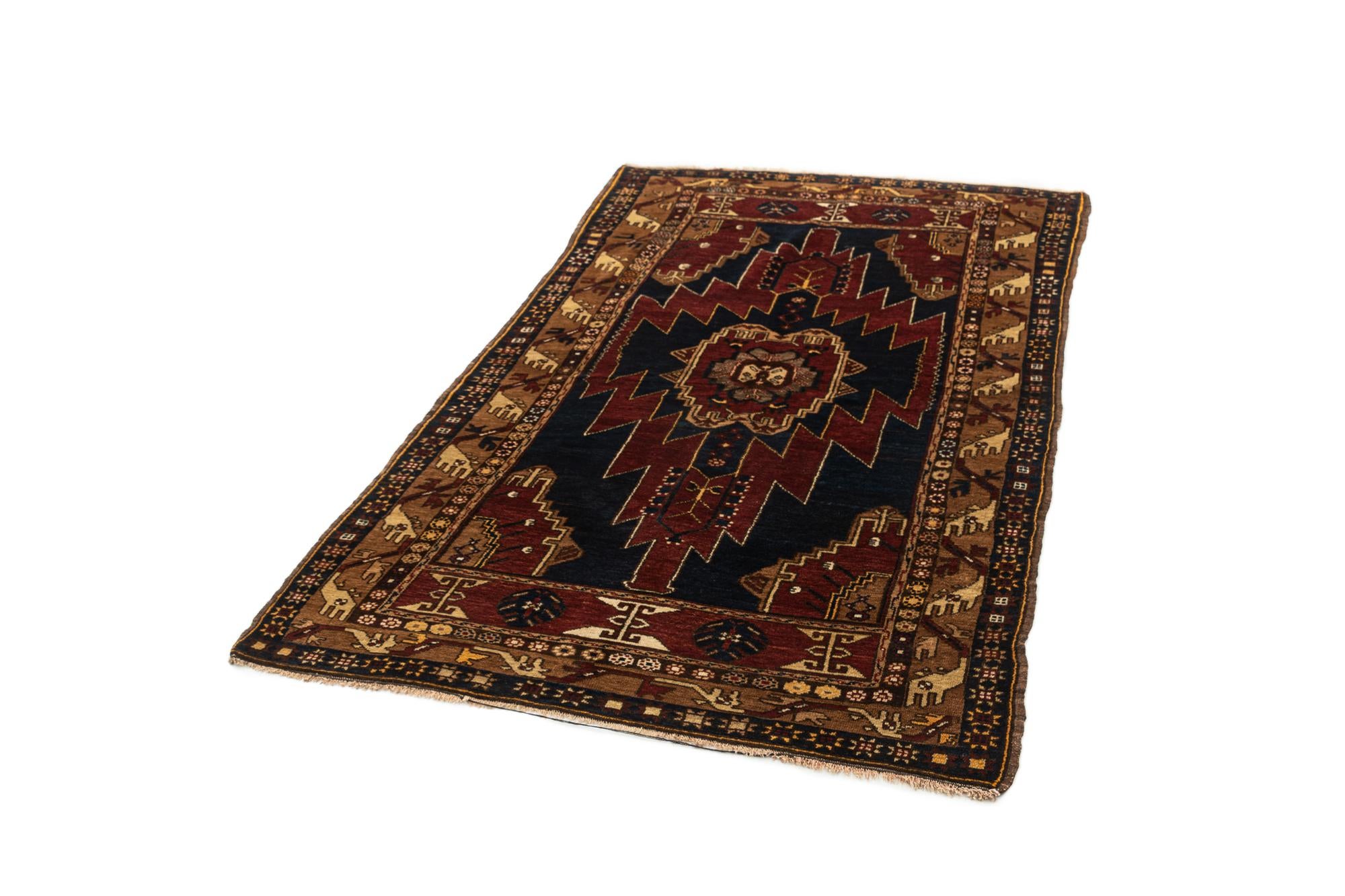 4' 5 x 7' 5 Hand Knotted Anatolian Oriental Wool Rug