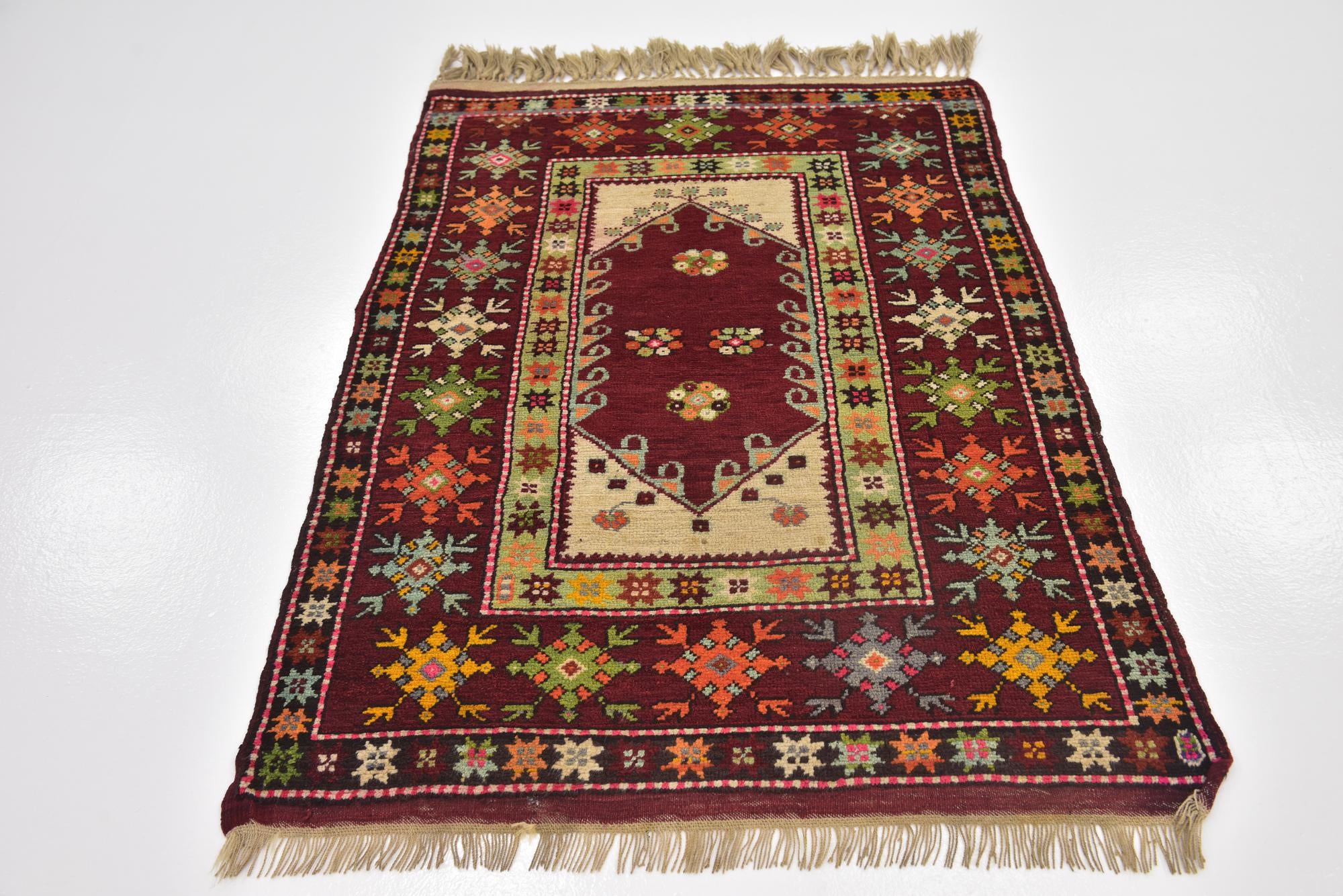 3' 8 x 5' 4 Hand Knotted Anatolian Oriental Wool Rug