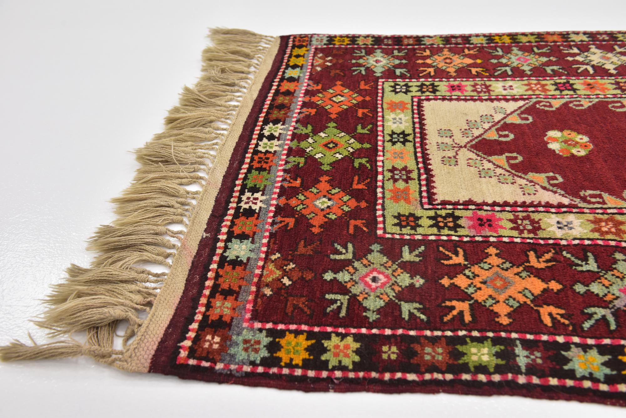3' 8 x 5' 4 Hand Knotted Anatolian Oriental Wool Rug