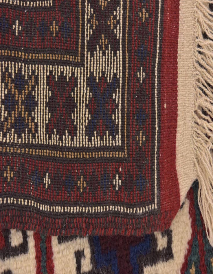 Detail image of 3' 4 x 4' 4  Hand Knotted Anatolian Oriental Wool Rug